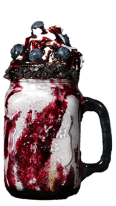 Milchshake mit Oreo und Blaubeeren