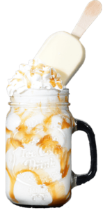 Milchshake mit Magnum White und Karamell