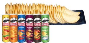 Sechs verschiedene Pringles Sorten